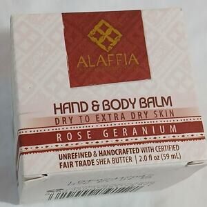 Alaffia Hand and Body Balm ROSE GERANIUM 2 oz NIB Shea Butter